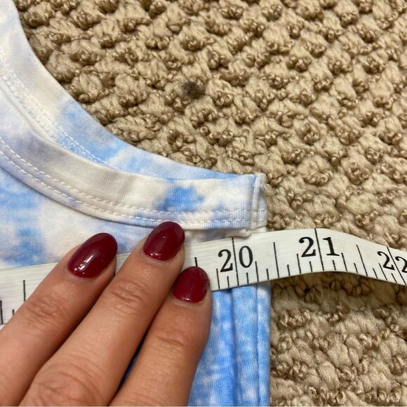 Ladies New Without Tags Blue Tie Dye Print Casual Dress Size Medium - Picture 12 of 15